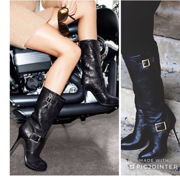 Jimmy Choo Shoes - Jimmy Choo Leather Motorcycle Boots